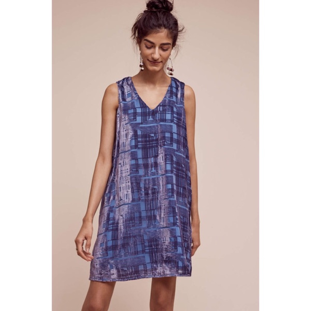 Anthropologie purple velvet dress